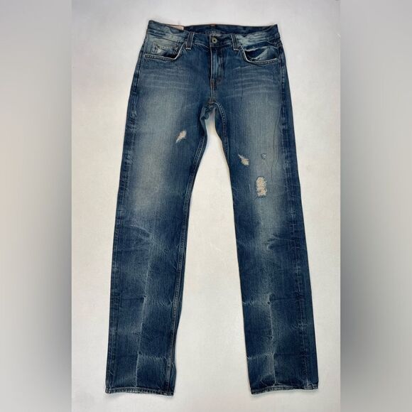 J Brand Kane Slim Straight Leg Denim Jeans Men SIze 33 X 34 Blue Distressed - Picture 1 of 12